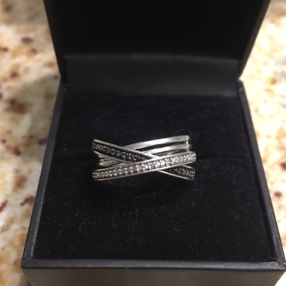 sterling silver diamond ring